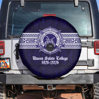 Tonga Queen Salote College 100 years Spare Tire Cover QSC 1926-2026 Tongan Pattern LT9 Blue - Polynesian Pride