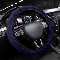 Tonga Queen Salote College 100 years Steering Wheel Cover QSC 1926-2026 Tongan Pattern LT9 Universal Fit Blue - Polynesian Pride