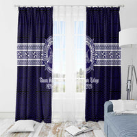 Tonga Queen Salote College 100 years Window Curtain QSC 1926-2026 Tongan Pattern LT9 - Polynesian Pride