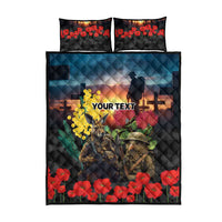 Kangaroo-Kiwi Soldier ANZAC Personalised Quilt Bed Set Golden Wattle and Pohutukawa Flowers LT9 - Polynesian Pride