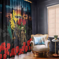 Kangaroo-Kiwi Soldier ANZAC Personalised Window Curtain Golden Wattle and Pohutukawa Flowers LT9 - Polynesian Pride