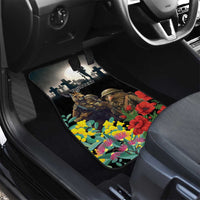 Kangaroo-Kiwi Soldier ANZAC Personalised Car Mats Golden Wattle Poppy Flowers LT9 - Polynesian Pride
