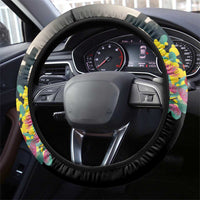 Kangaroo-Kiwi Soldier ANZAC Steering Wheel Cover Golden Wattle Poppy Flowers LT9 - Polynesian Pride
