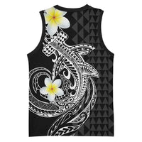 Aloha Hammerhead Shark Basketball Jersey Black Hawaiian Kakau Tribal Tattoo - Polynesian Pride