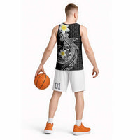 Aloha Hammerhead Shark Basketball Jersey Black Hawaiian Kakau Tribal Tattoo - Polynesian Pride