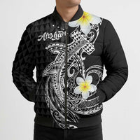Aloha Hammerhead Shark Bomber Puffer Jacket Black Hawaiian Kakau Tribal Tattoo LT9 - Polynesian Pride