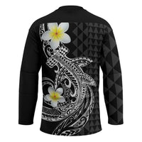 Aloha Hammerhead Shark Hockey Jersey Black Hawaiian Kakau Tribal Tattoo LT9 - Polynesian Pride