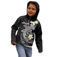 Aloha Hammerhead Shark Kid Hoodie Black Hawaiian Kakau Tribal Tattoo