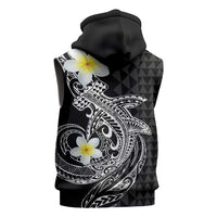 Aloha Hammerhead Shark Sleeveless Zip Hoodie Black Hawaiian Kakau Tribal Tattoo LT9 - Polynesian Pride