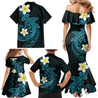 Aloha Hammerhead Shark Family Matching Mermaid Dress and Hawaiian Shirt Calypso Hawaiian Kakau Tribal Tattoo