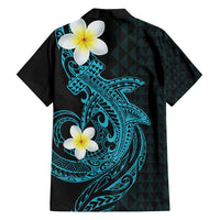 Aloha Hammerhead Shark Family Matching Off Shoulder Maxi Dress and Hawaiian Shirt Calypso Hawaiian Kakau Tribal Tattoo