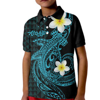 Aloha Hammerhead Shark Kid Polo Shirt Calypso Hawaiian Kakau Tribal Tattoo