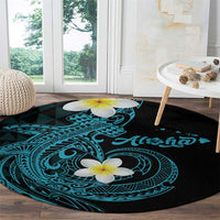 Aloha Hammerhead Shark Round Carpet Calypso Hawaiian Kakau Tribal Tattoo
