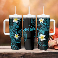 Aloha Hammerhead Shark Tumbler With Handle Calypso Hawaiian Kakau Tribal Tattoo