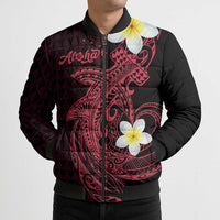 Aloha Hammerhead Shark Bomber Puffer Jacket Feverish Pink Hawaiian Kakau Tribal Tattoo - Polynesian Pride