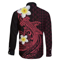 Aloha Hammerhead Shark Family Matching Off Shoulder Short Dress and Hawaiian Shirt Feverish Pink Hawaiian Kakau Tribal Tattoo