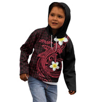Aloha Hammerhead Shark Kid Hoodie Feverish Pink Hawaiian Kakau Tribal Tattoo