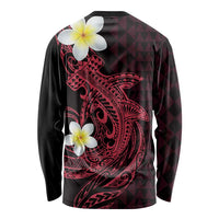 Aloha Hammerhead Shark Long Sleeve Shirt Feverish Pink Hawaiian Kakau Tribal Tattoo