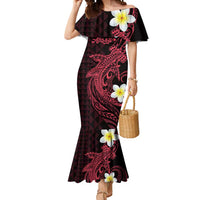 Aloha Hammerhead Shark Mermaid Dress Feverish Pink Hawaiian Kakau Tribal Tattoo