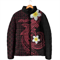 Aloha Hammerhead Shark Padded Jacket Feverish Pink Hawaiian Kakau Tribal Tattoo - Polynesian Pride