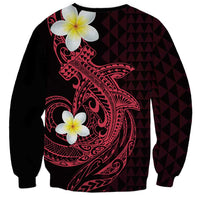 Aloha Hammerhead Shark Sweatshirt Feverish Pink Hawaiian Kakau Tribal Tattoo