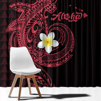 Aloha Hammerhead Shark Window Curtain Feverish Pink Hawaiian Kakau Tribal Tattoo