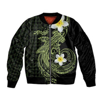 Aloha Hammerhead Shark Bomber Jacket Lime Rickey Hawaiian Kakau Tribal Tattoo