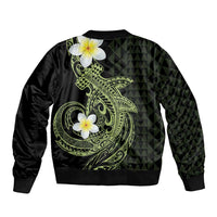 Aloha Hammerhead Shark Bomber Jacket Lime Rickey Hawaiian Kakau Tribal Tattoo