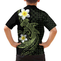 Aloha Hammerhead Shark Family Matching Summer Maxi Dress and Hawaiian Shirt Lime Rickey Hawaiian Kakau Tribal Tattoo