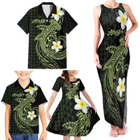 Aloha Hammerhead Shark Family Matching Tank Maxi Dress and Hawaiian Shirt Lime Rickey Hawaiian Kakau Tribal Tattoo
