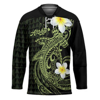 Aloha Hammerhead Shark Hockey Jersey Lime Rickey Hawaiian Kakau Tribal Tattoo LT9 Unisex Lime - Polynesian Pride
