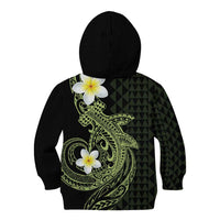 Aloha Hammerhead Shark Kid Hoodie Lime Rickey Hawaiian Kakau Tribal Tattoo
