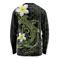 Aloha Hammerhead Shark Long Sleeve Shirt Lime Rickey Hawaiian Kakau Tribal Tattoo