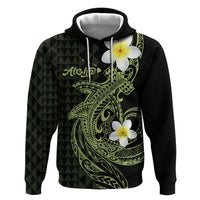 Aloha Hammerhead Shark Zip Hoodie Lime Rickey Hawaiian Kakau Tribal Tattoo