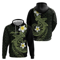 Aloha Hammerhead Shark Zip Hoodie Lime Rickey Hawaiian Kakau Tribal Tattoo