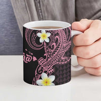 Aloha Hammerhead Shark Ceramic Mug Vivacious Pink Hawaiian Kakau Tribal Tattoo - Polynesian Pride