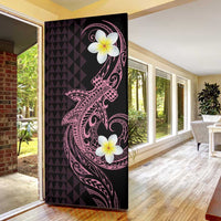 Aloha Hammerhead Shark Door Cover Vivacious Pink Hawaiian Kakau Tribal Tattoo - Polynesian Pride