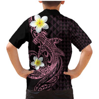 Aloha Hammerhead Shark Family Matching Mermaid Dress and Hawaiian Shirt Vivacious Pink Hawaiian Kakau Tribal Tattoo
