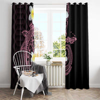 Aloha Hammerhead Shark Window Curtain Vivacious Pink Hawaiian Kakau Tribal Tattoo