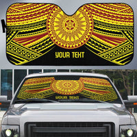 Personalised Tonga Ha apai High School Auto Sun Shade Ngatu Fonulei Pattern LT9 Gold - Polynesian Pride
