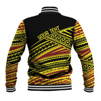 Personalised Tonga Ha apai High School Baseball Jacket Ngatu Fonulei Pattern LT9 - Polynesian Pride