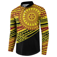 Personalised Tonga Ha apai High School Button Sweatshirt Ngatu Fonulei Pattern LT9 - Polynesian Pride
