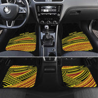 Personalised Tonga Ha apai High School Car Mats Ngatu Fonulei Pattern LT9 Set 4pcs Gold - Polynesian Pride