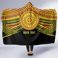 Personalised Tonga Ha apai High School Hooded Blanket Ngatu Fonulei Pattern LT9 One Size Gold - Polynesian Pride