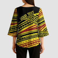 Personalised Tonga Ha apai High School Kimono Sleeve Blouse Ngatu Fonulei Pattern LT9 - Polynesian Pride