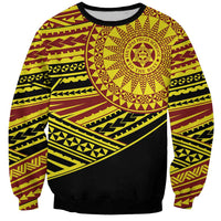 Personalised Tonga Ha apai High School Sweatshirt Ngatu Fonulei Pattern LT9 Unisex Gold - Polynesian Pride