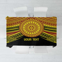 Personalised Tonga Ha apai High School Tablecloth Ngatu Fonulei Pattern LT9 Gold - Polynesian Pride
