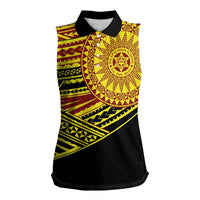 Personalised Tonga Ha apai High School Women Sleeveless Polo Shirt Ngatu Fonulei Pattern
