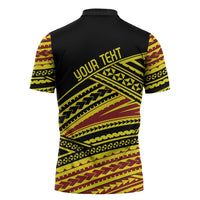 Personalised Tonga Ha apai High School Zipper Polo Shirt Ngatu Fonulei Pattern LT9 - Polynesian Pride
