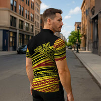 Personalised Tonga Ha apai High School Zipper Polo Shirt Ngatu Fonulei Pattern LT9 - Polynesian Pride